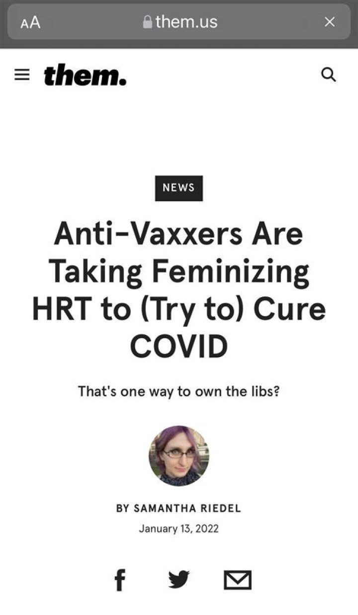 Misguided Misinformation: Anti-Vaxxers Resorting To HRT For COVID 