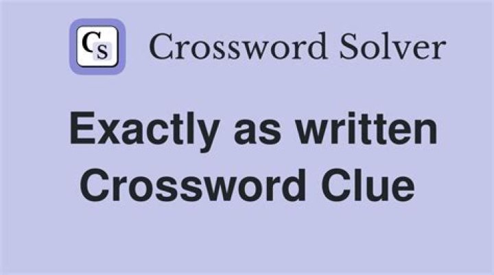 The Definitive Guide To As-Written Crossword Puzzles