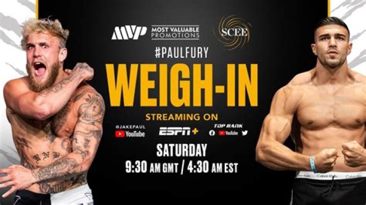 Paul tips the scales at 183lbs while Fury's result reads one