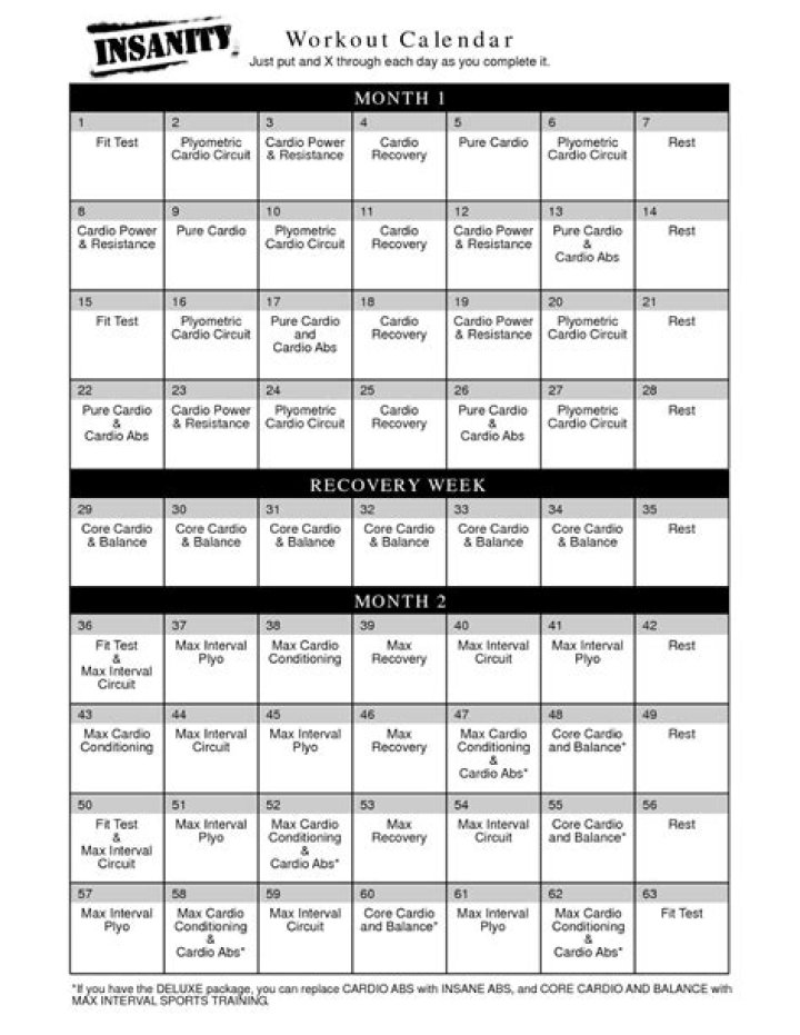 Printable Insanity Workout: Your Ultimate Guide To A Killer Bod